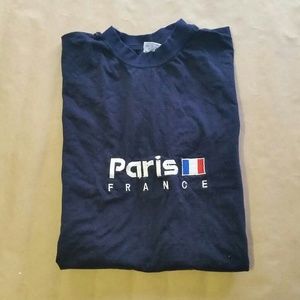 PARIS FRANCE TSHIRT TEE BLACK L